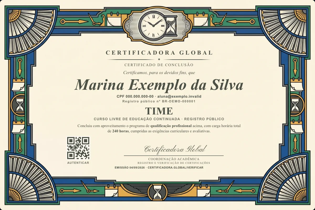 Capa do curso Time