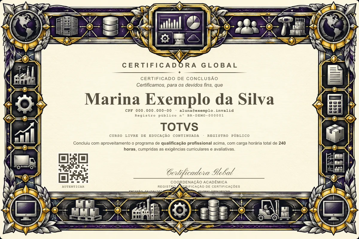 Capa do curso Totvs