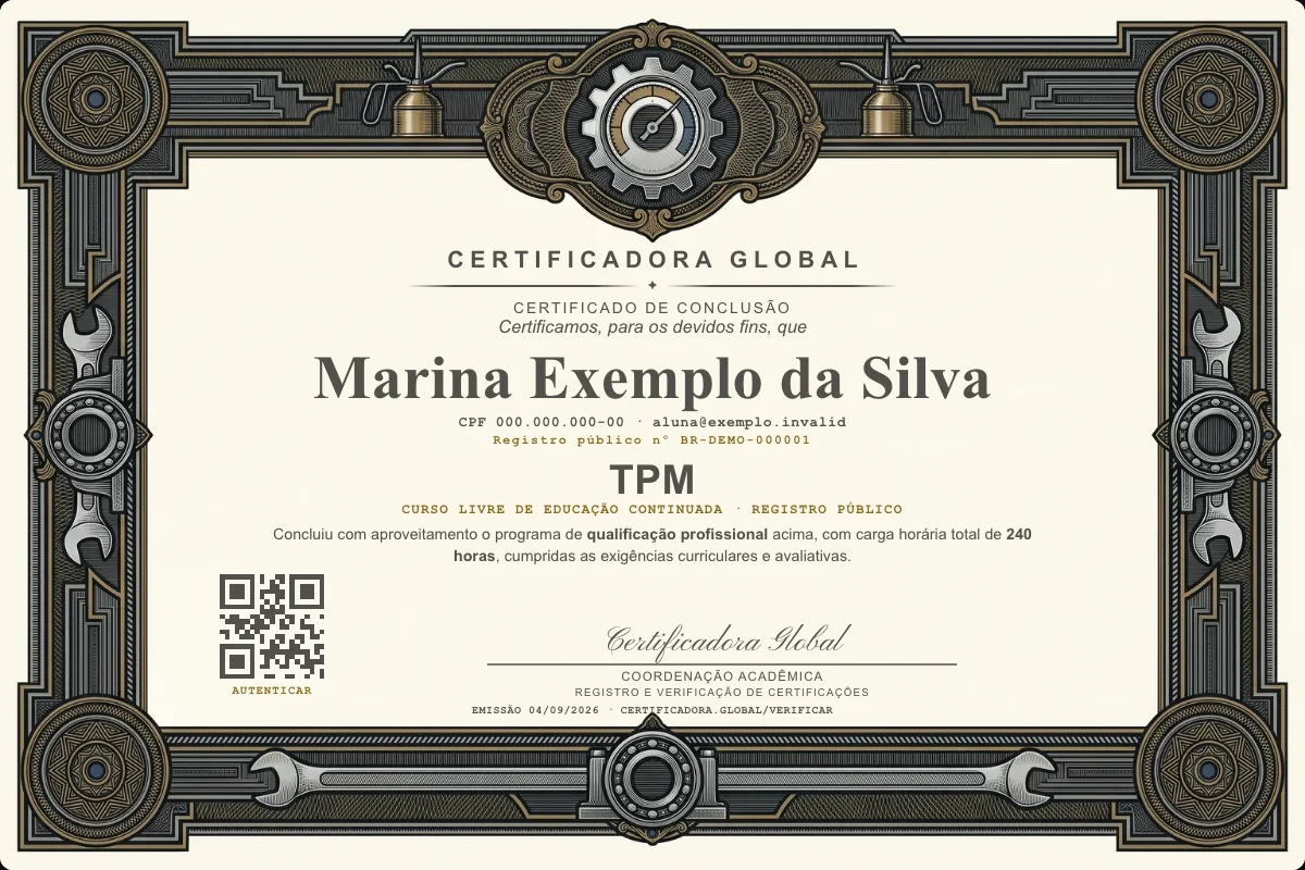 Capa do curso Tpm