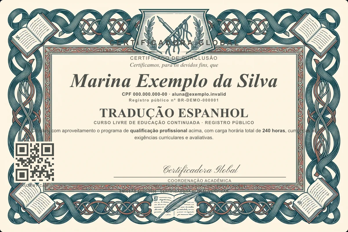 Capa do curso Tradução Espanhol