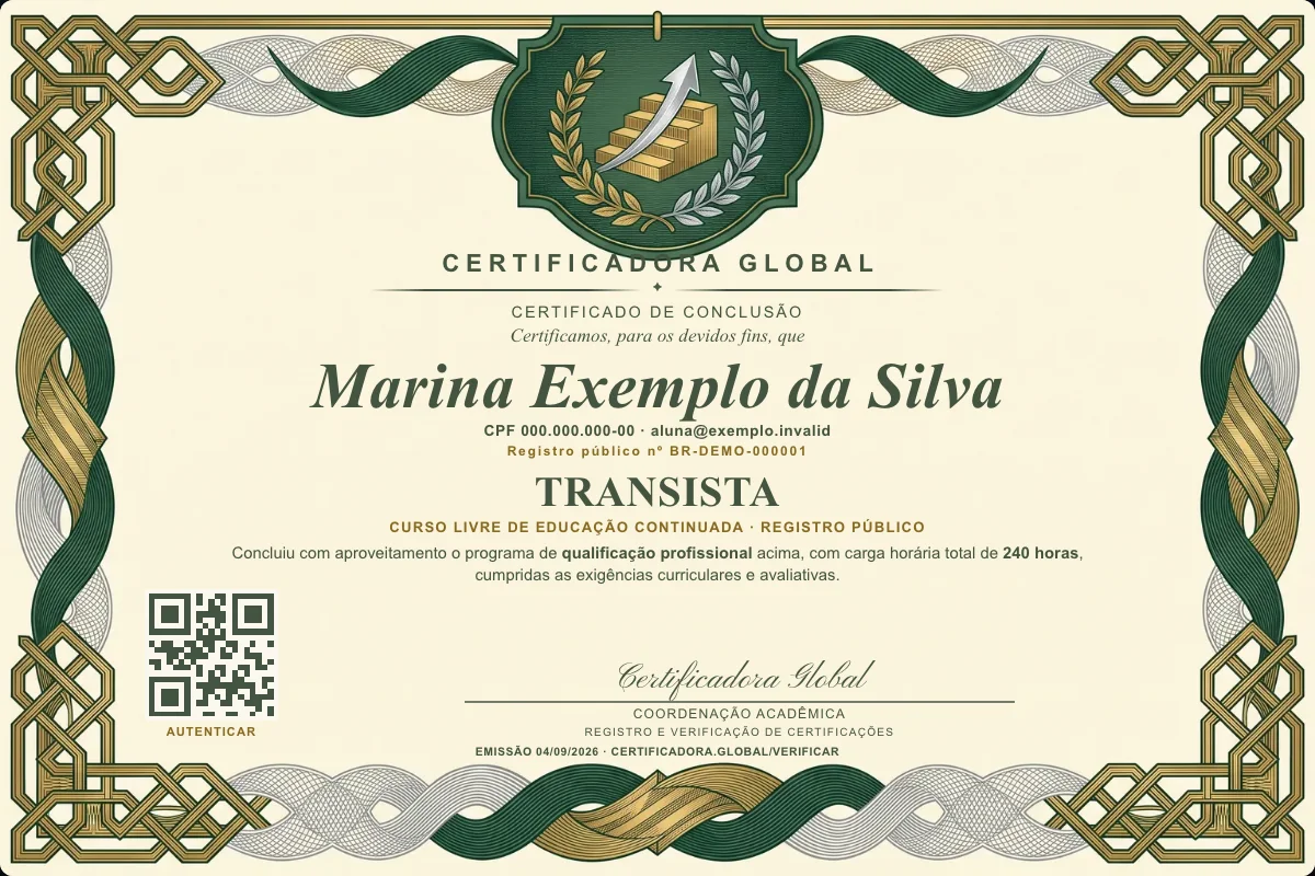 Capa do curso Transista