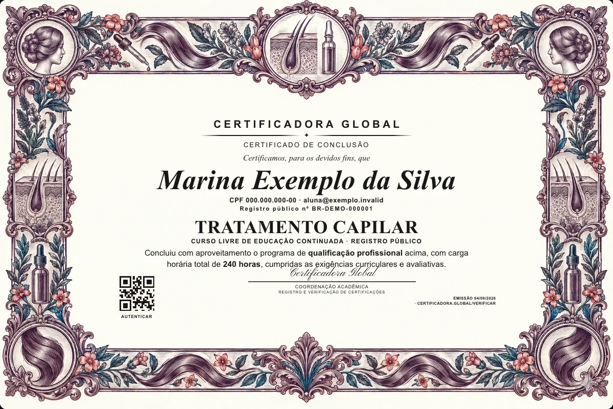 Capa do curso Tratamento Capilar