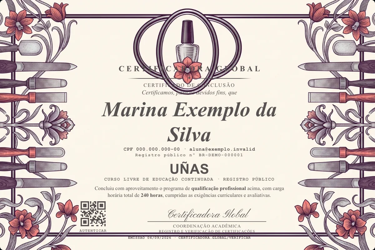 Capa do curso Uñas