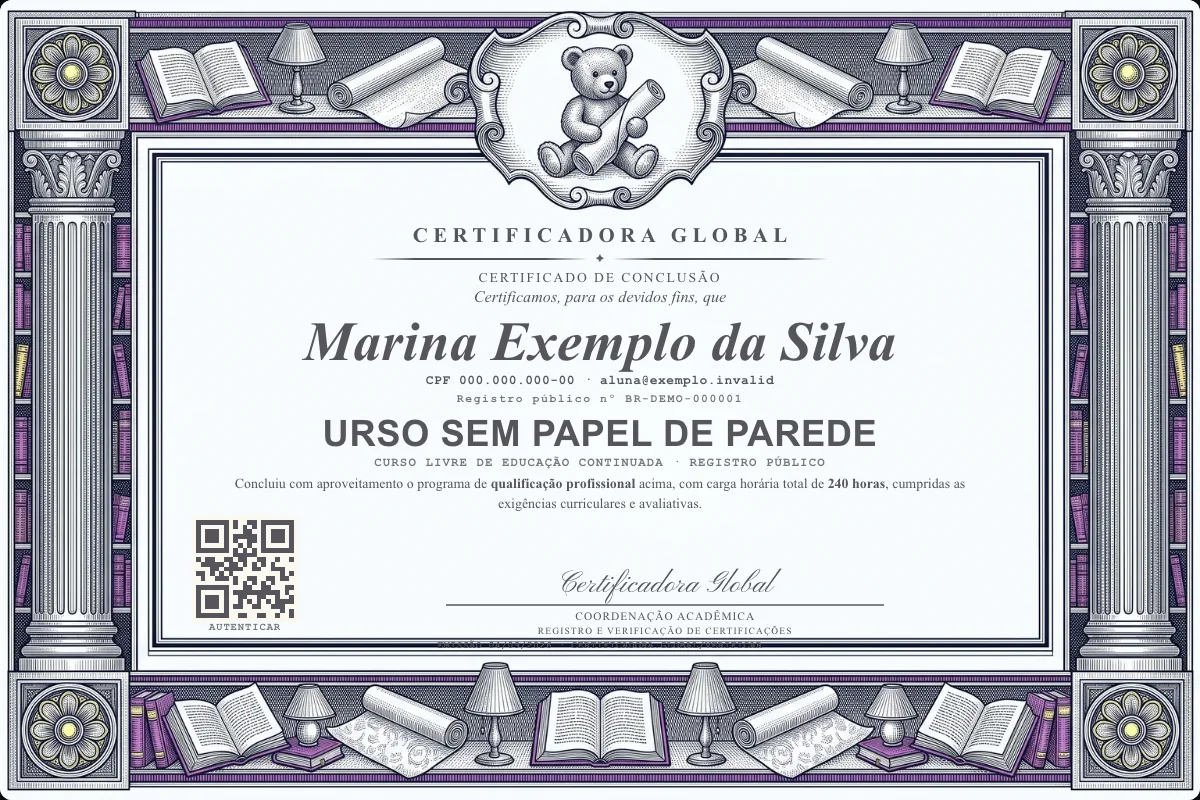 Capa do curso Urso Sem Papel de Parede