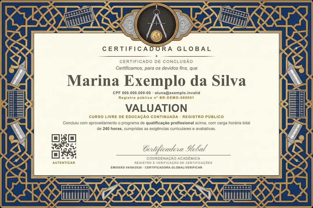 Capa do curso Valuation