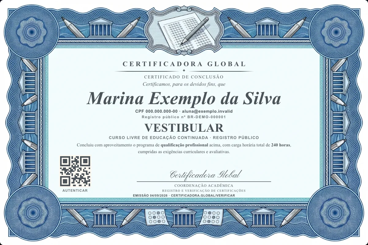 Capa do curso Vestibular