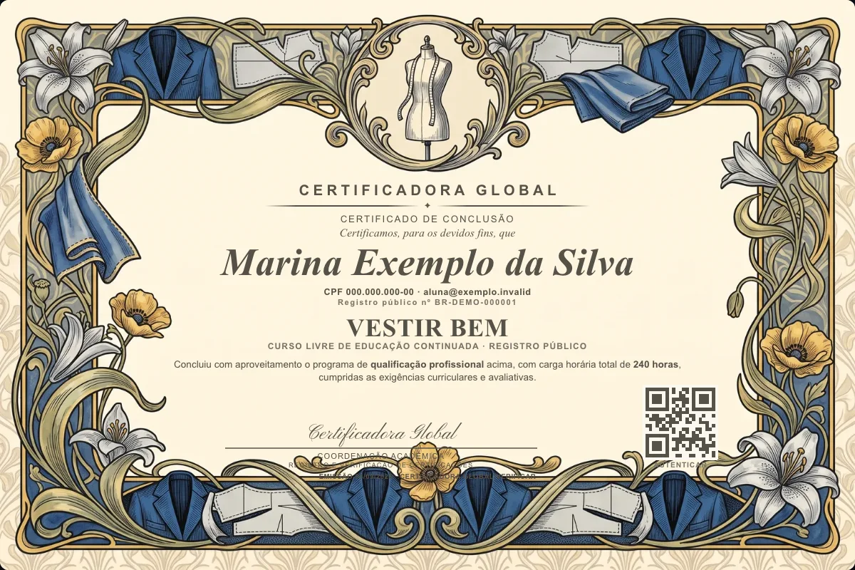 Capa do curso Vestir Bem