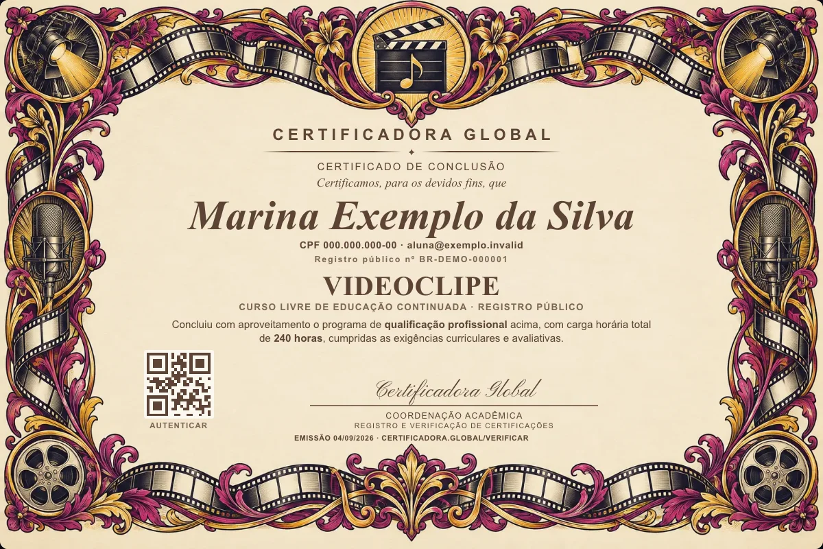 Capa do curso Videoclipe