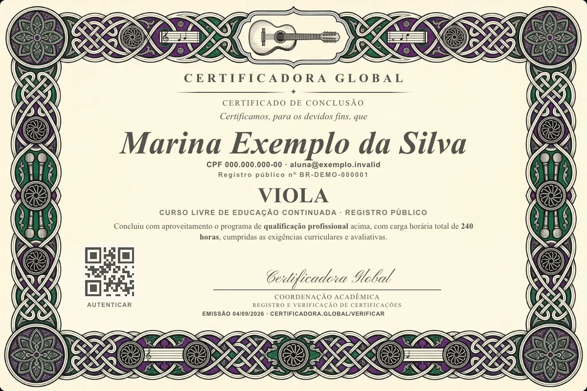 Capa do curso Viola