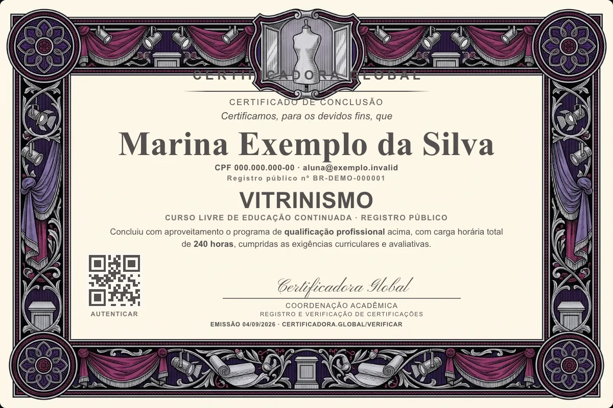 Capa do curso Vitrinismo