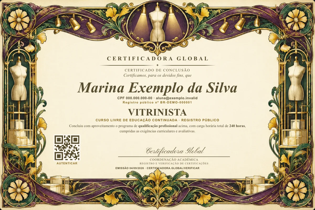 Capa do curso Vitrinista