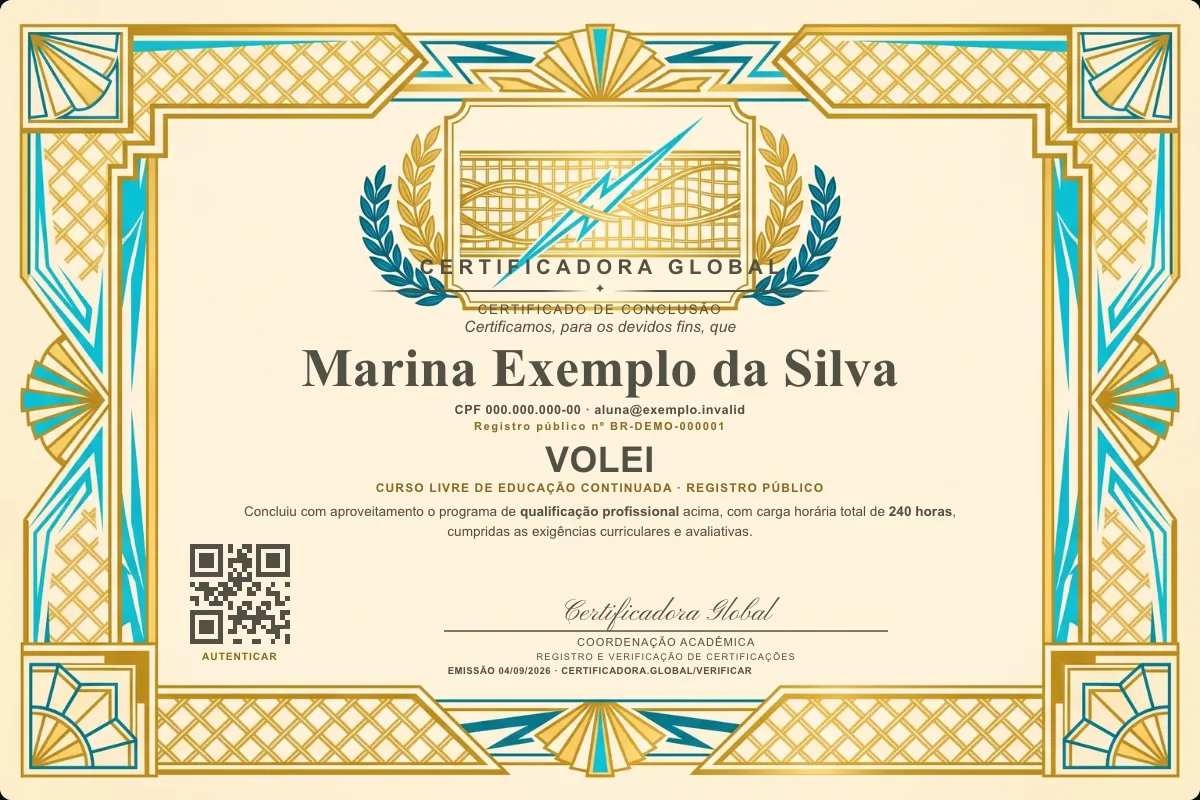 Capa do curso Volei