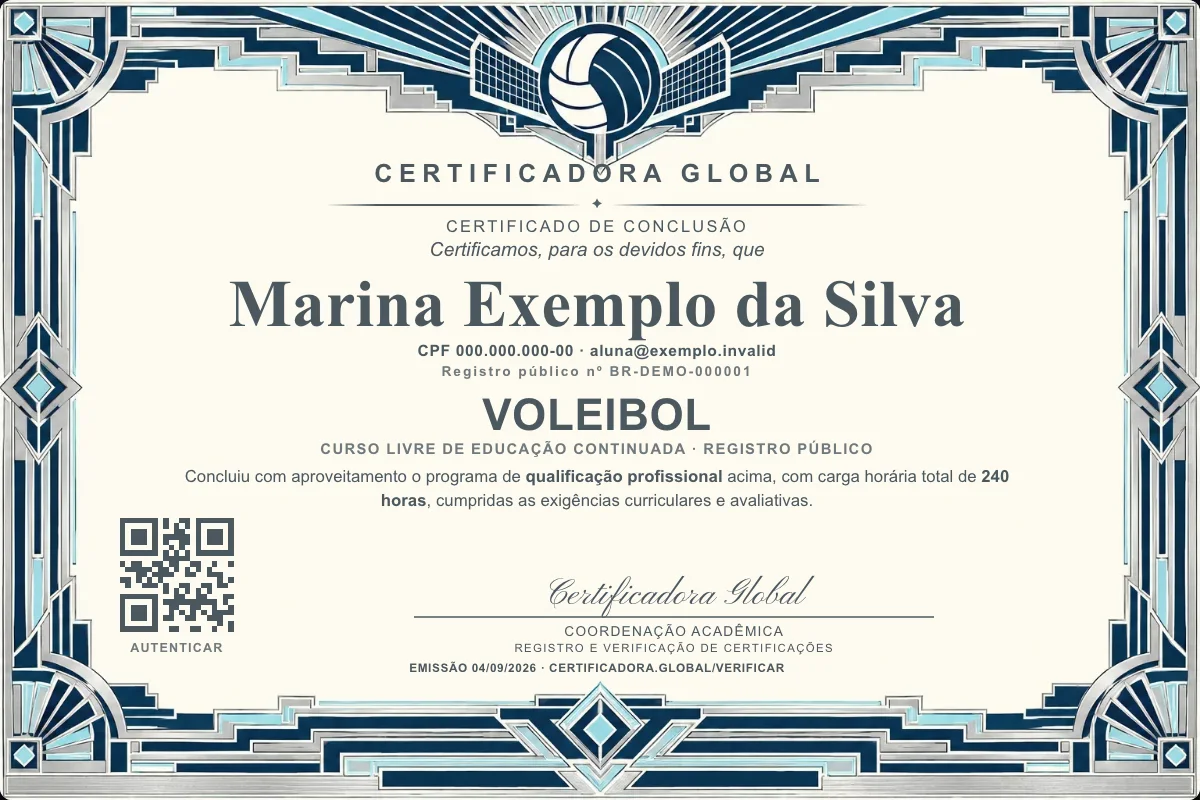 Capa do curso Voleibol