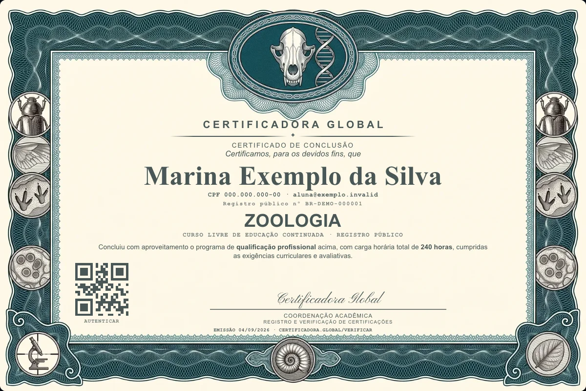 Capa do curso Zoologia