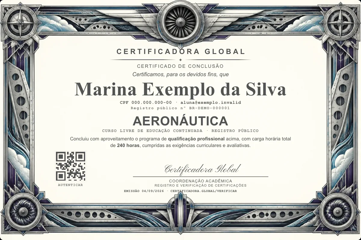 Capa do curso Aeronáutica