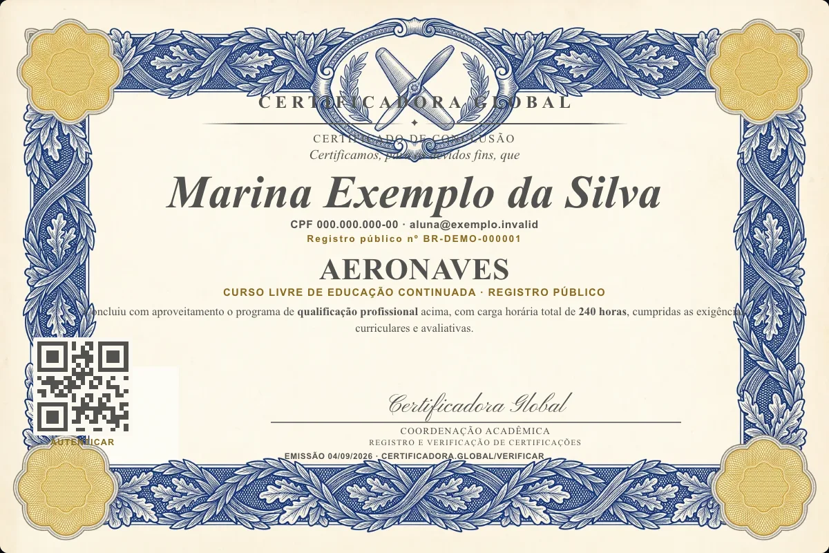 Capa do curso Aeronaves