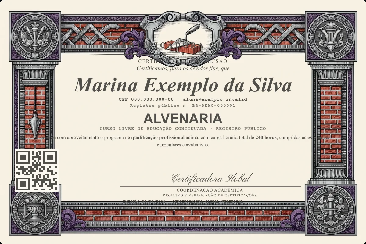Capa do curso Alvenaria