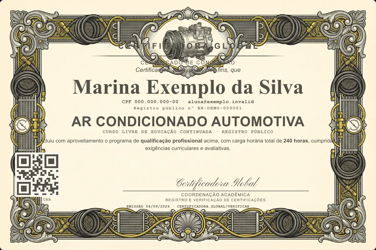 Capa do curso Ar Condicionado Automotiva
