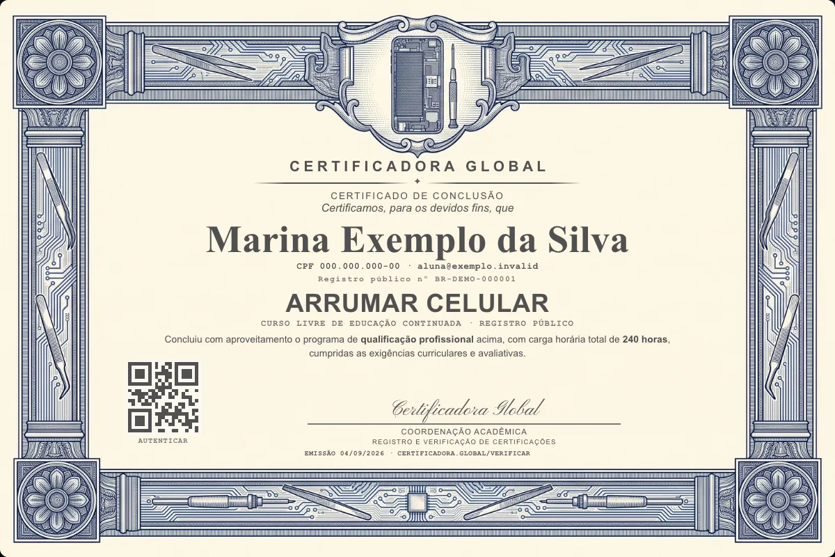 Capa do curso Arrumar Celular