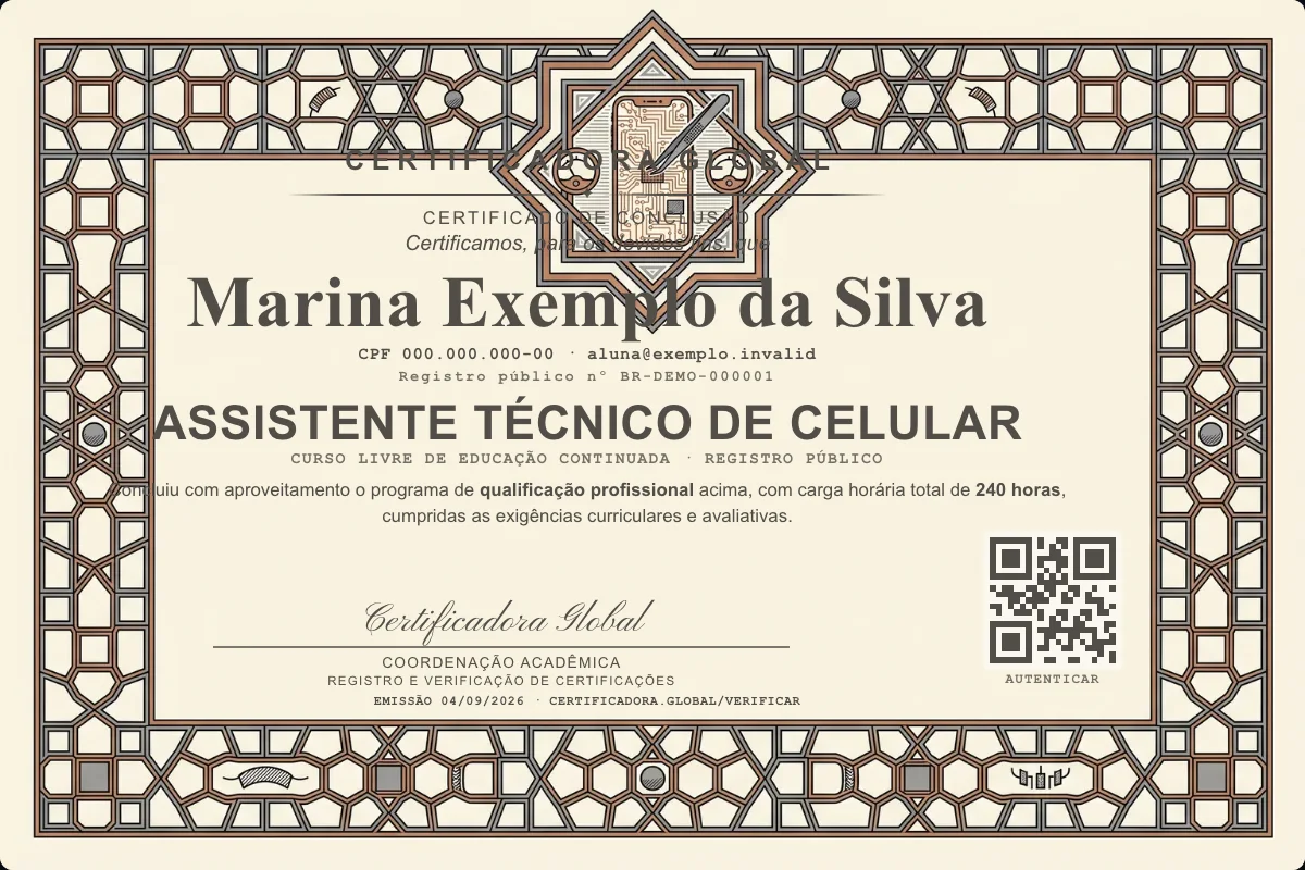 Capa do curso Assistente Técnico de Celular