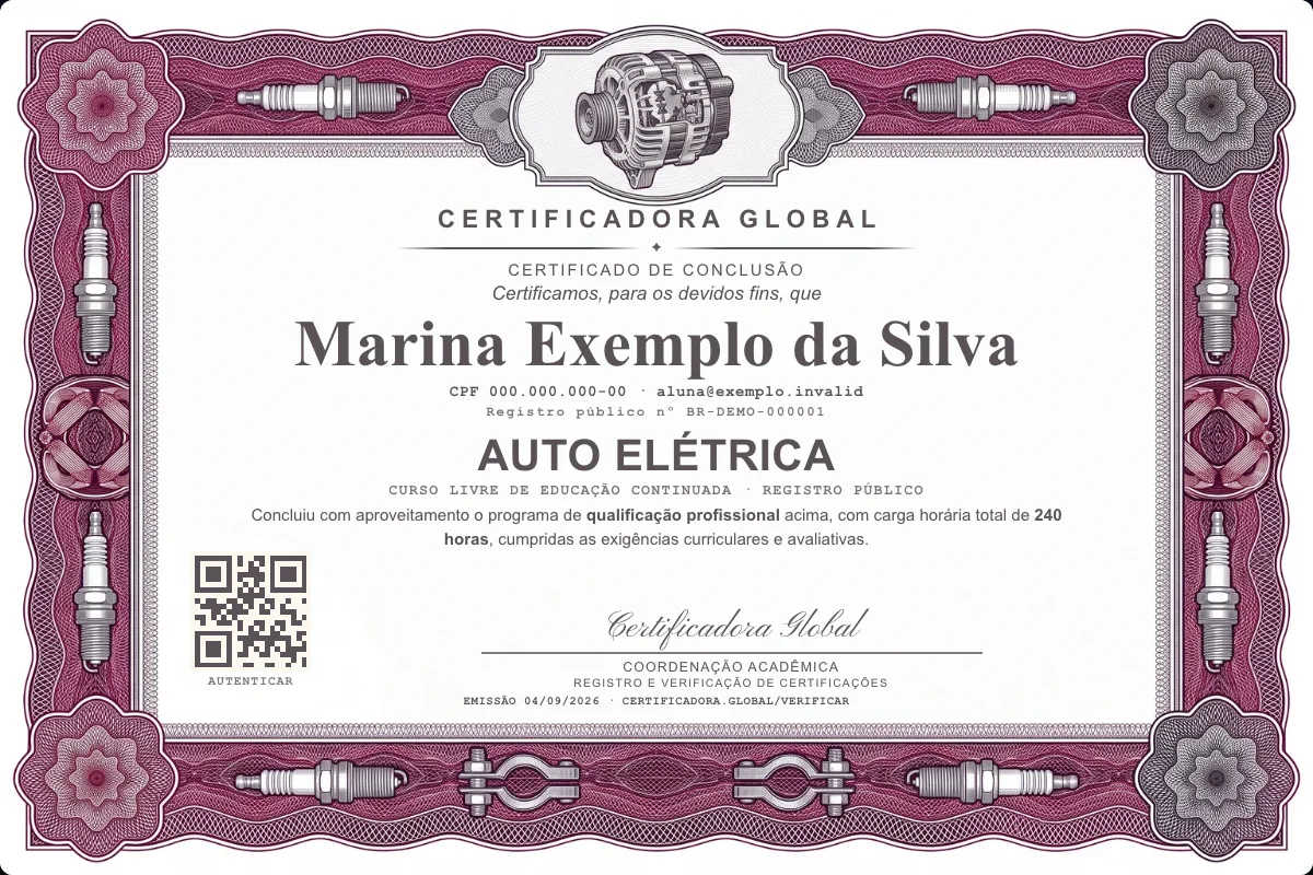 Capa do curso Auto Elétrica