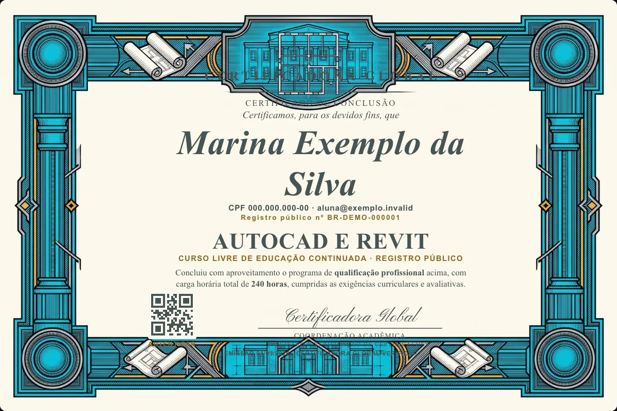 Capa do curso Autocad e Revit