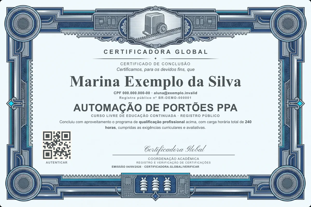 Capa do curso Automação de Portões Ppa