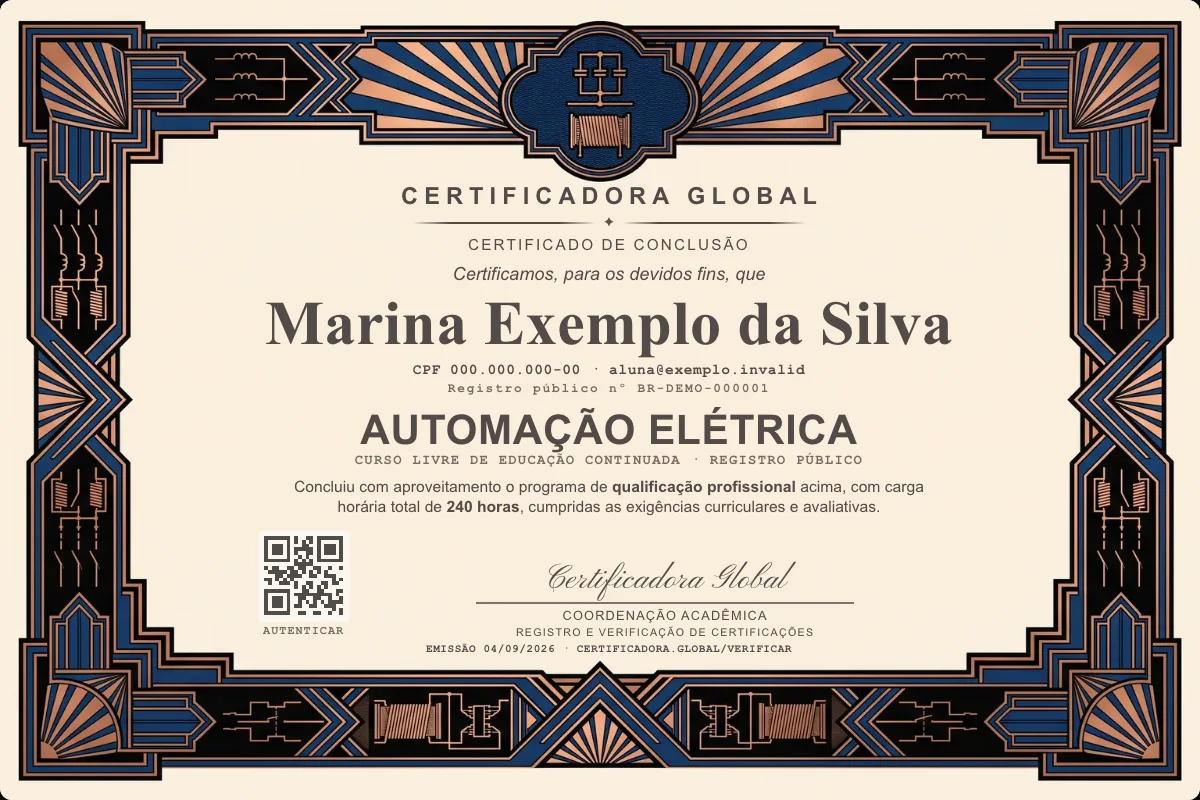 Capa do curso Automação Elétrica