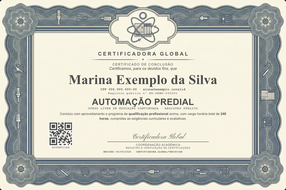 Capa do curso Automação Predial