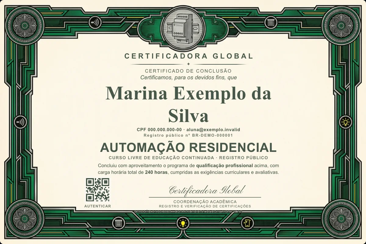 Capa do curso Automação Residencial