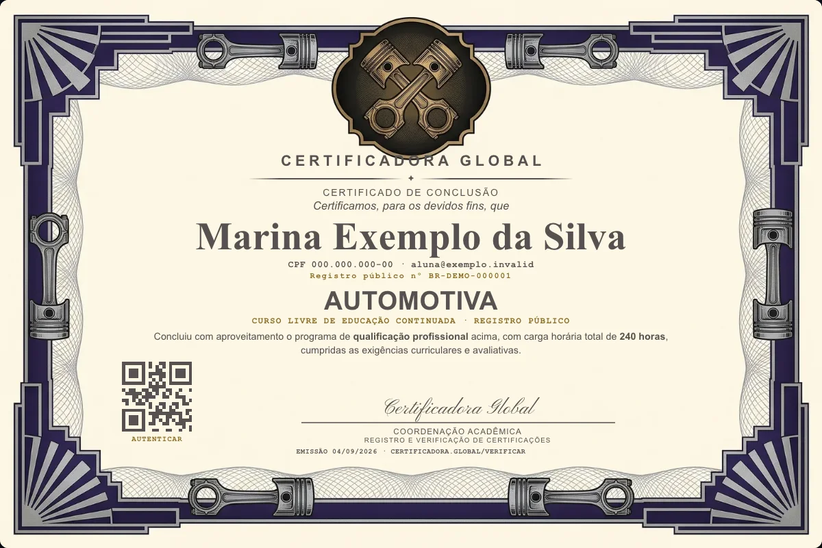 Capa do curso Automotiva