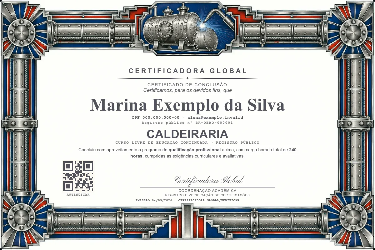 Capa do curso Caldeiraria