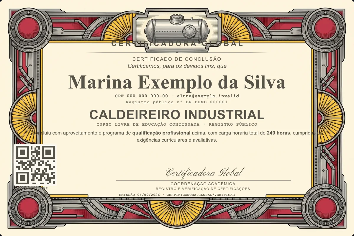 Capa do curso Caldeireiro Industrial