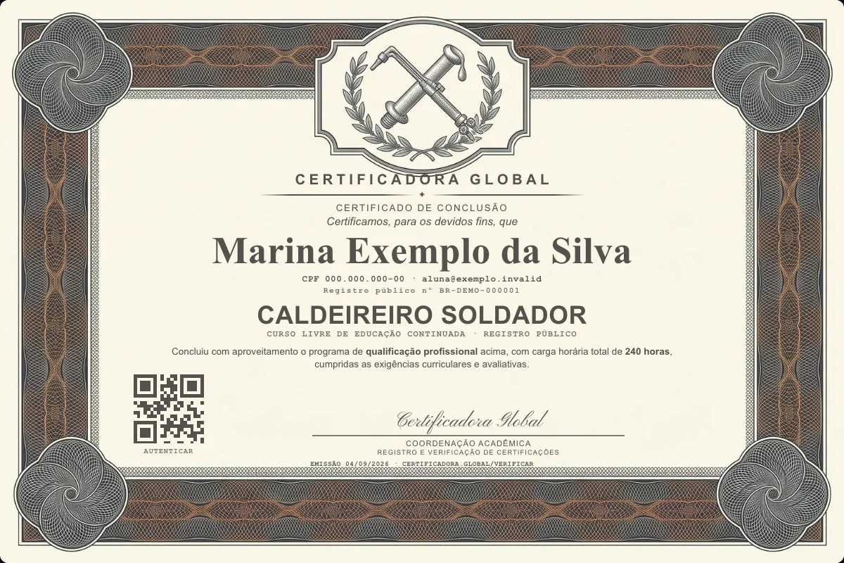Capa do curso Caldeireiro Soldador