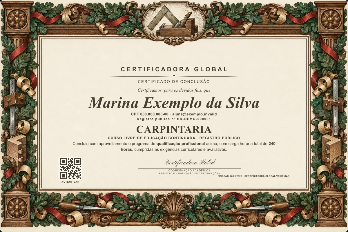Capa do curso Carpintaria