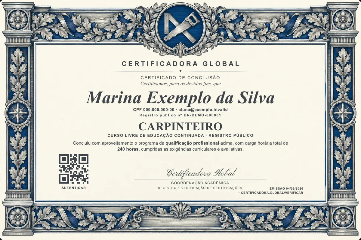 Capa do curso Carpinteiro