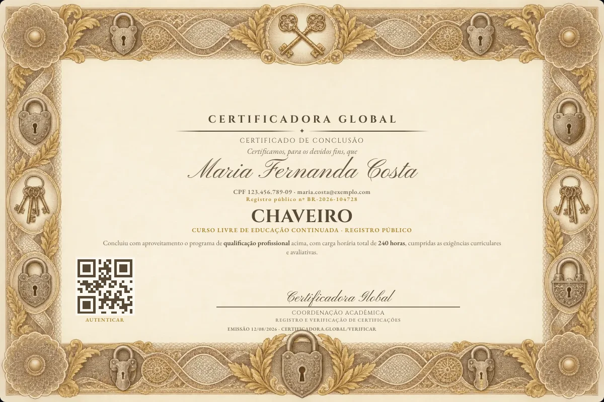 Capa do curso Chaveiro