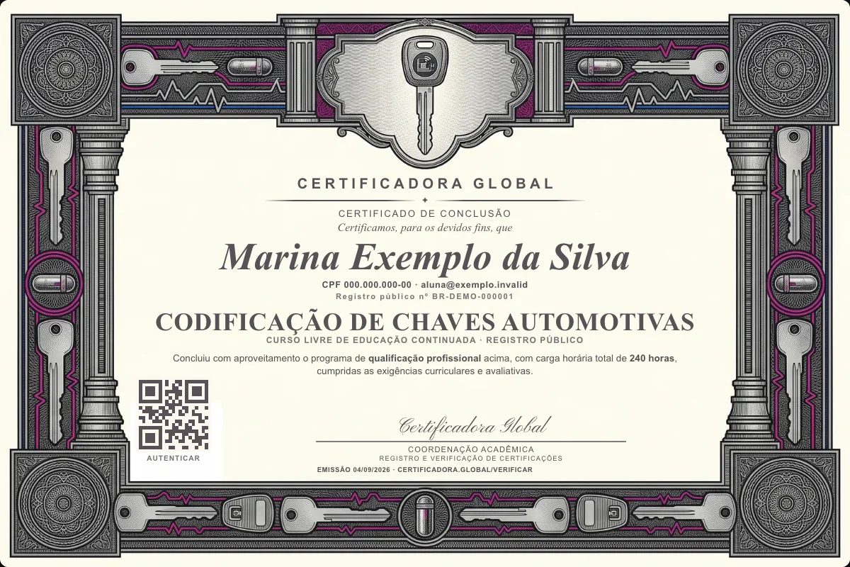 Capa do curso Codificação de Chaves Automotivas