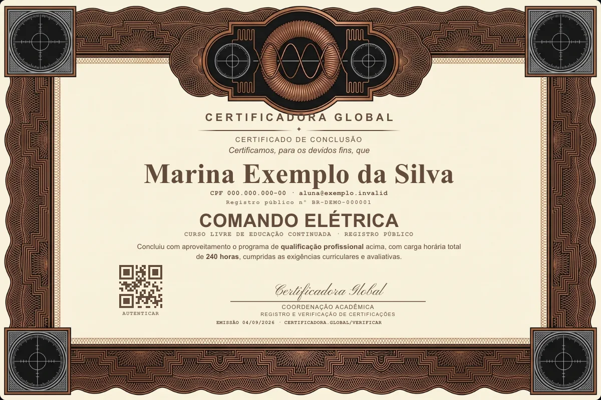 Capa do curso Comando Elétrica