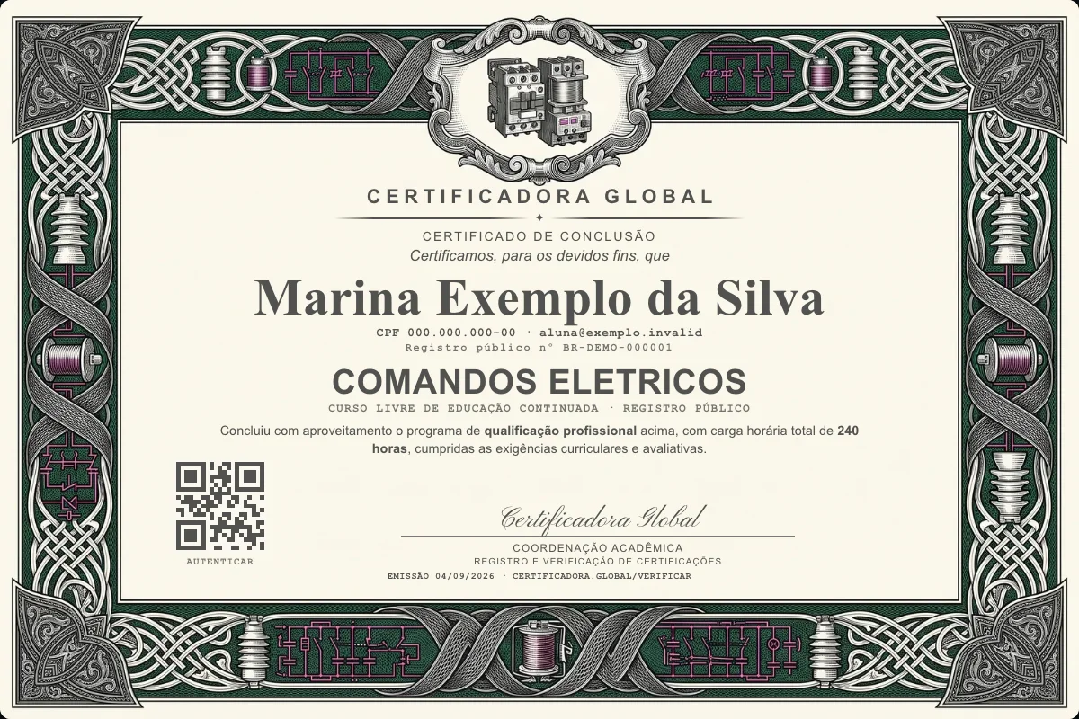 Capa do curso Comandos Eletricos