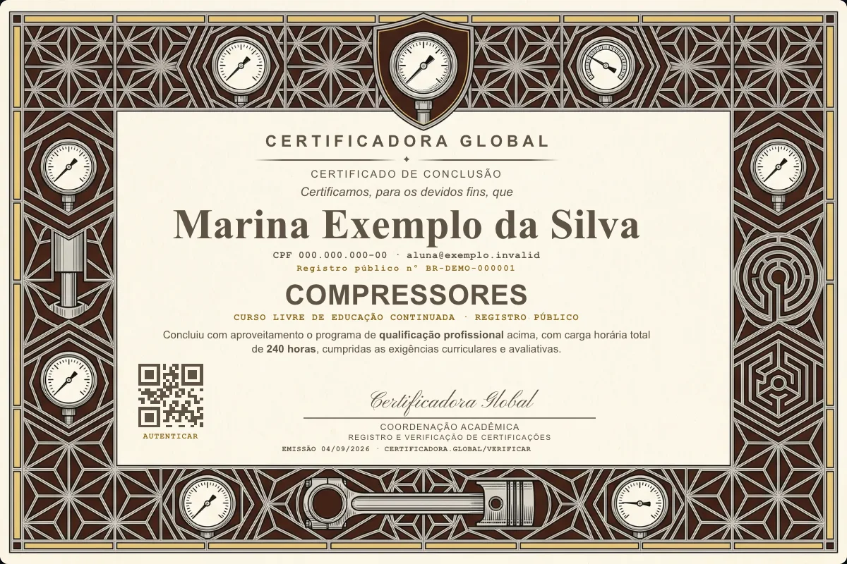 Capa do curso Compressores