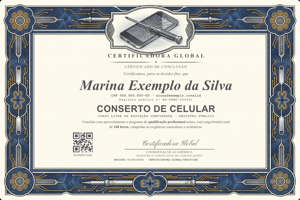 Capa do curso Conserto de Celular