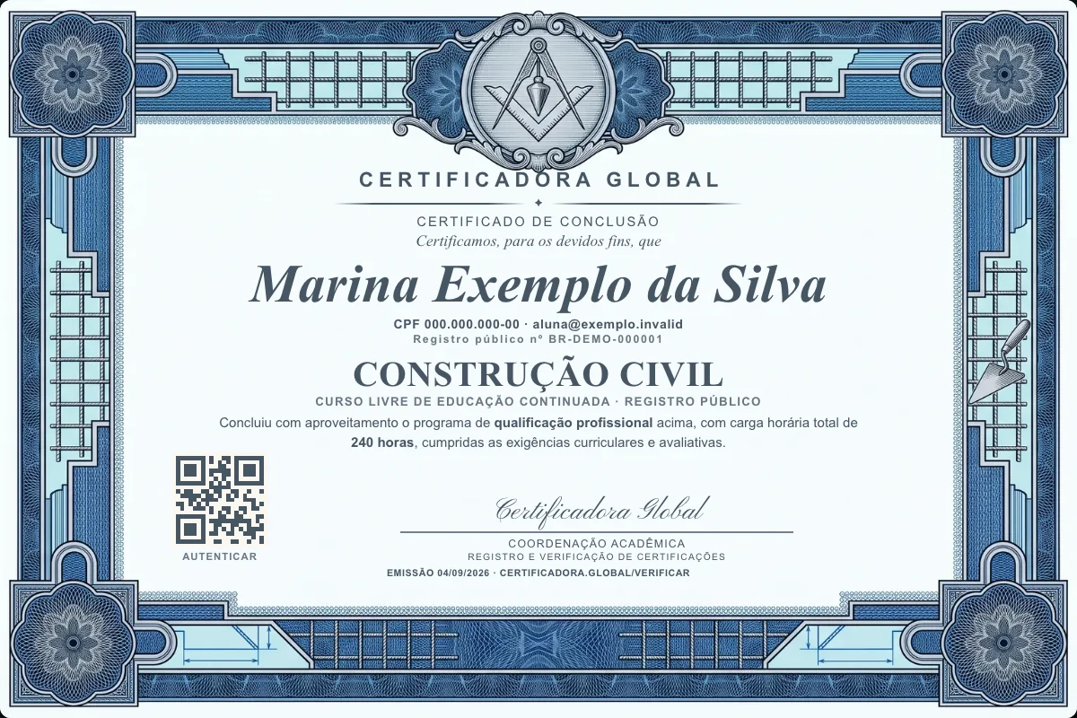 Capa do curso Construção Civil