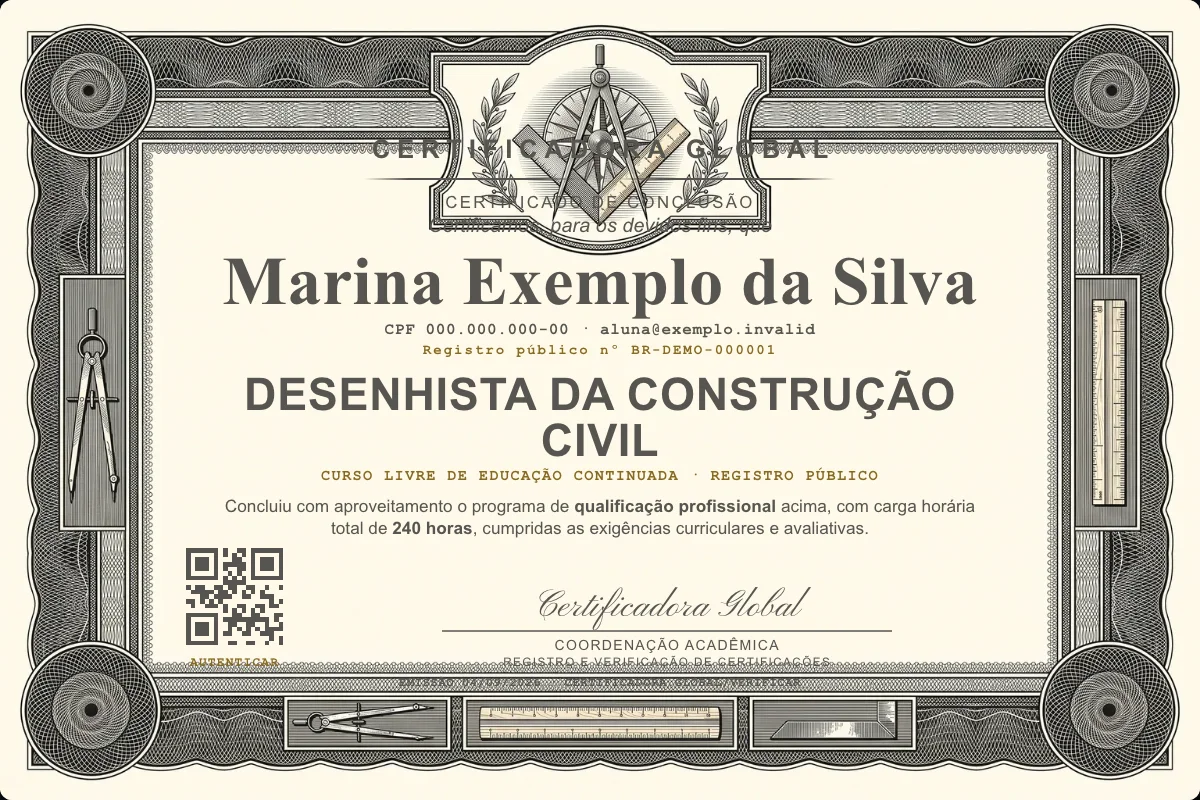 Capa do curso Desenhista da Construção Civil