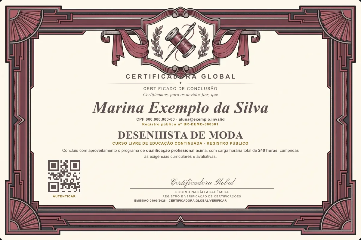 Capa do curso Desenhista de Moda