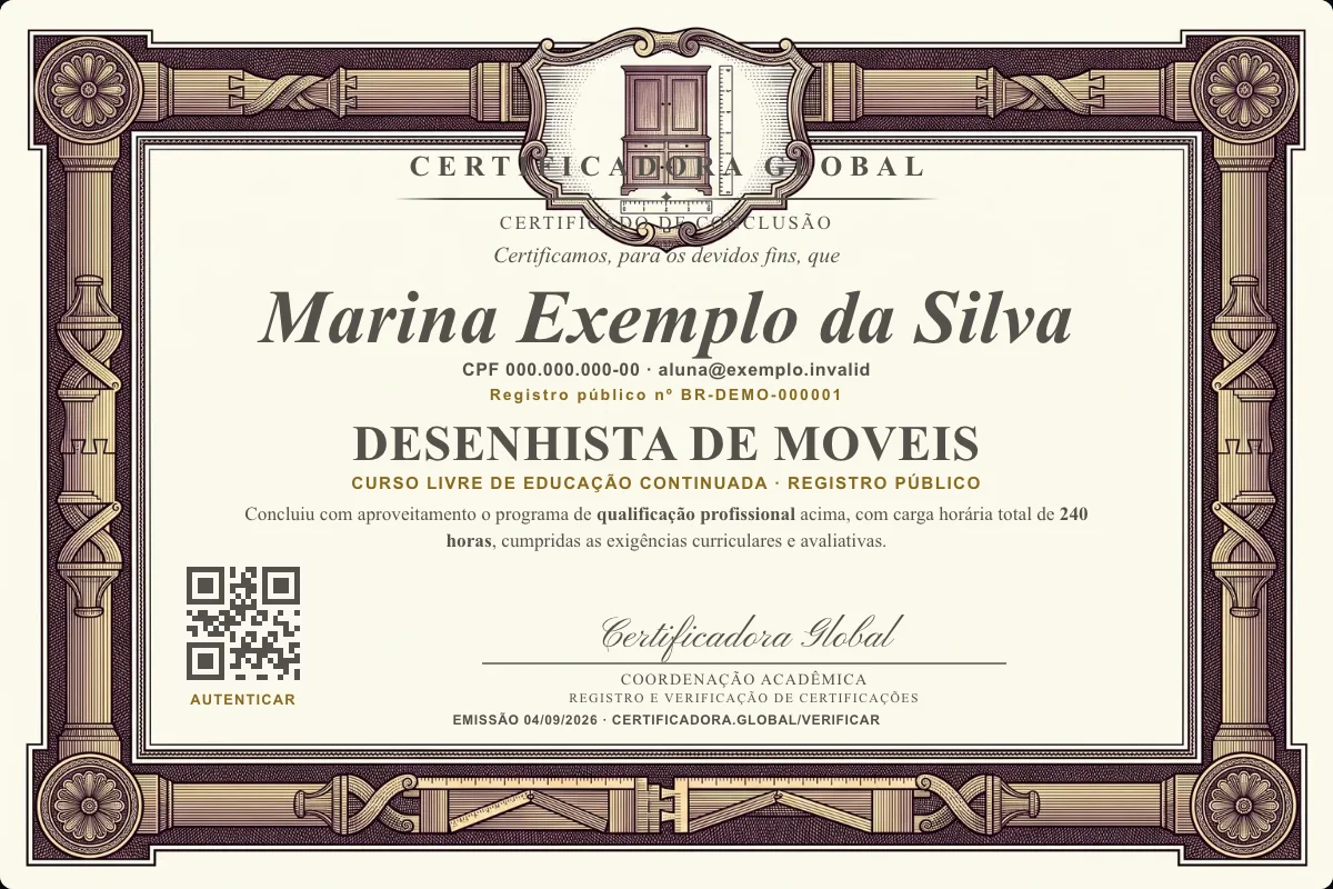 Capa do curso Desenhista de Moveis