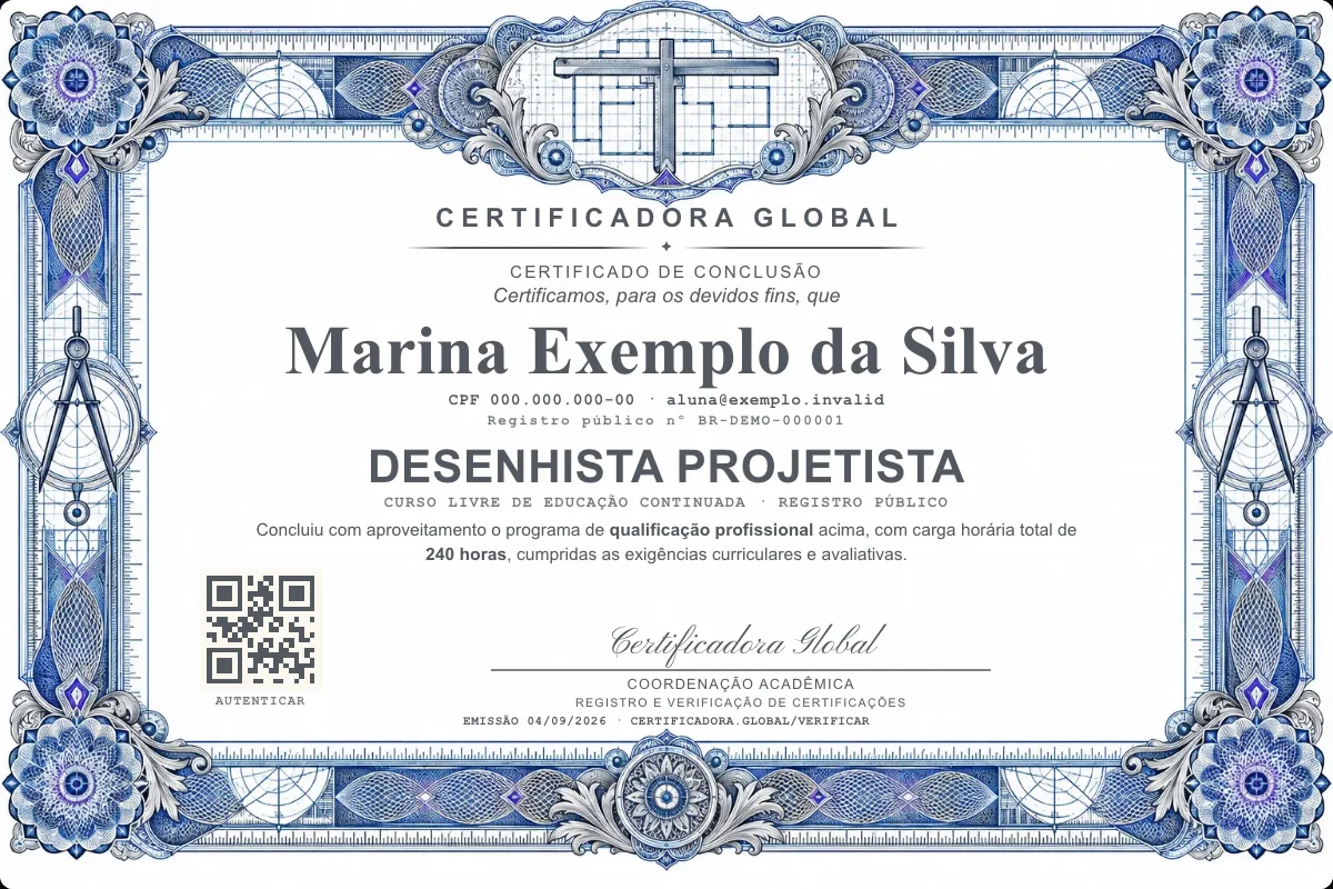 Capa do curso Desenhista Projetista