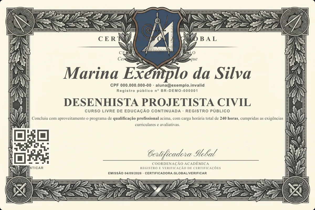 Capa do curso Desenhista Projetista Civil
