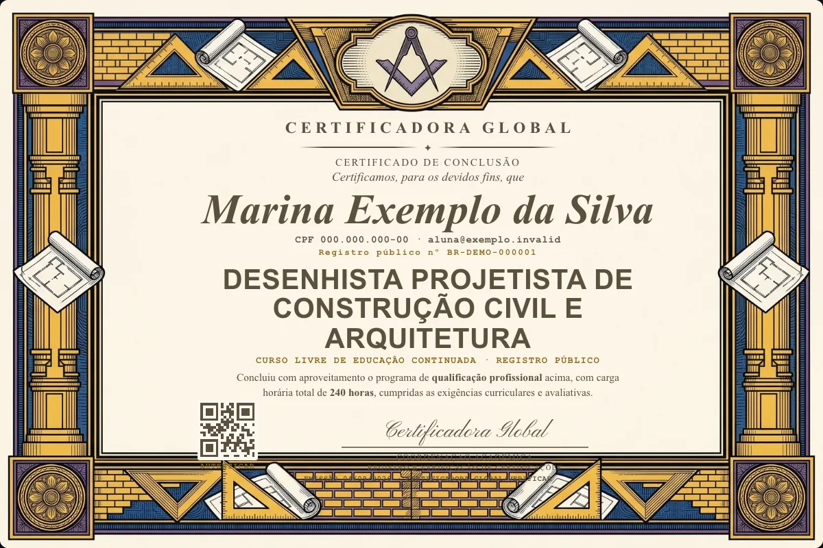 Capa do curso Desenhista Projetista de Construção Civil e Arquitetura