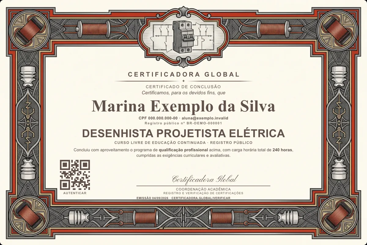 Capa do curso Desenhista Projetista Elétrica